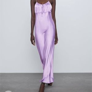 ZARA Purple Satin Dress